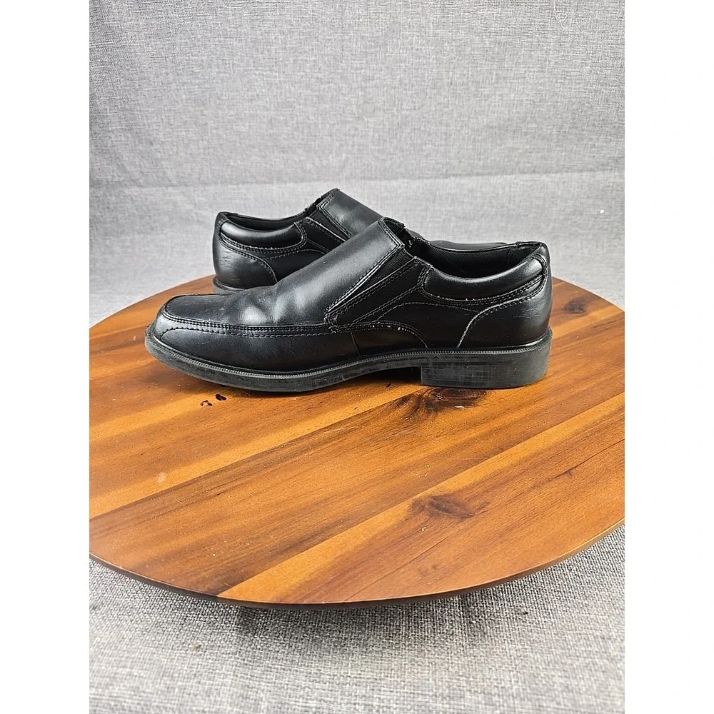 Dockers Mens Black Slip On Loafers Square Toe Bicycle Stitch Dress Shoes Sz 10.5